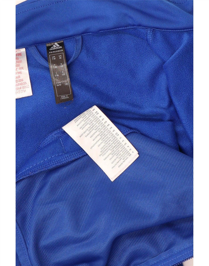 ADIDAS Boys Primegreen Graphic Tracksuit Top Jacket 7-8 Years Blue