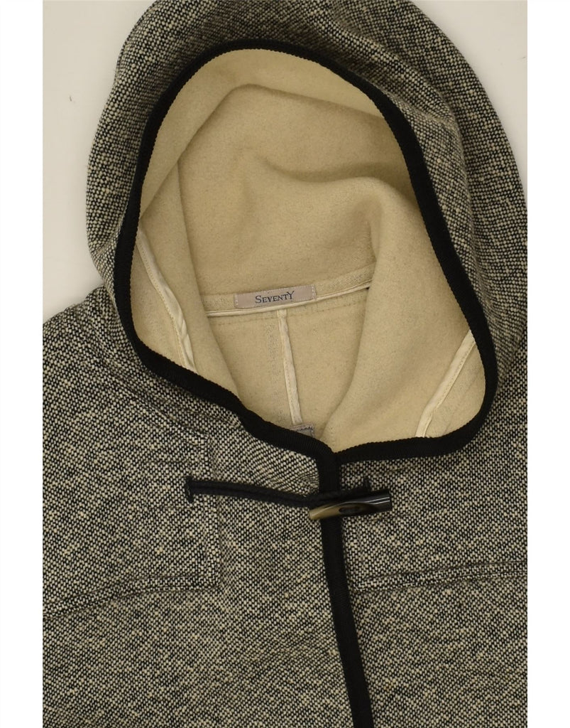 SEVENTY Womens Hooded Duffle Coat IT 42 Medium Grey Virgin Wool | Vintage Seventy | Thrift | Second-Hand Seventy | Used Clothing | Messina Hembry 