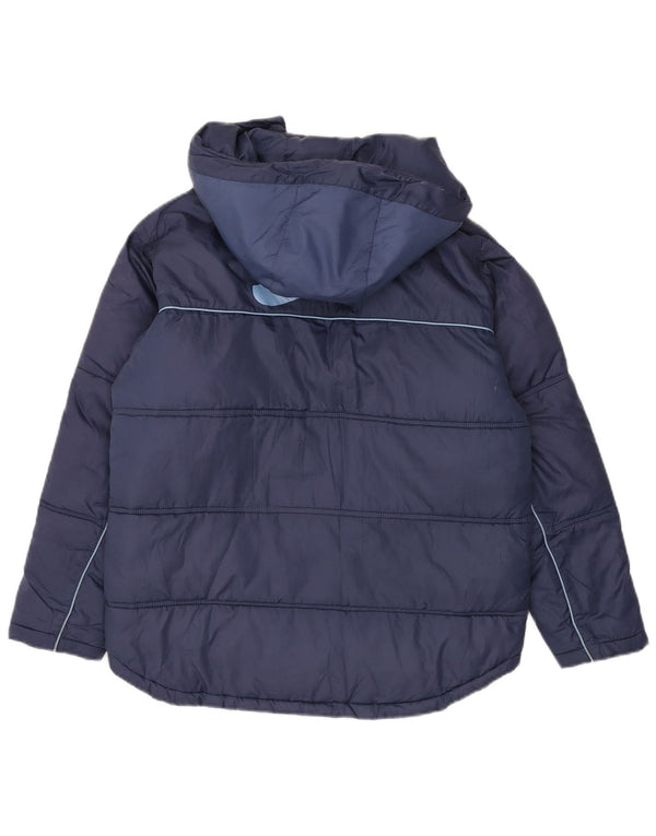 Nike Boys Graphic Hooded Padded Jacket 12-13 Years Large Navy Blue
