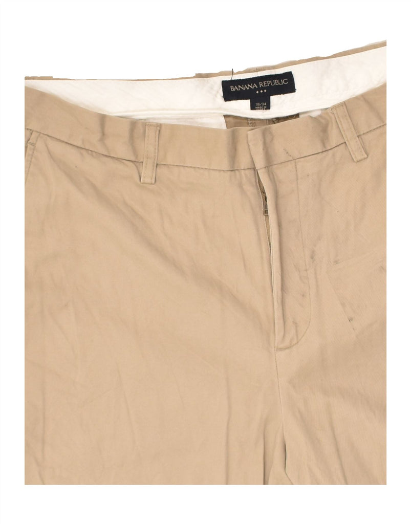 BANANA REPUBLIC Mens Slim Chino Trousers W36 L34 Beige Cotton | Vintage Banana Republic | Thrift | Second-Hand Banana Republic | Used Clothing | Messina Hembry 