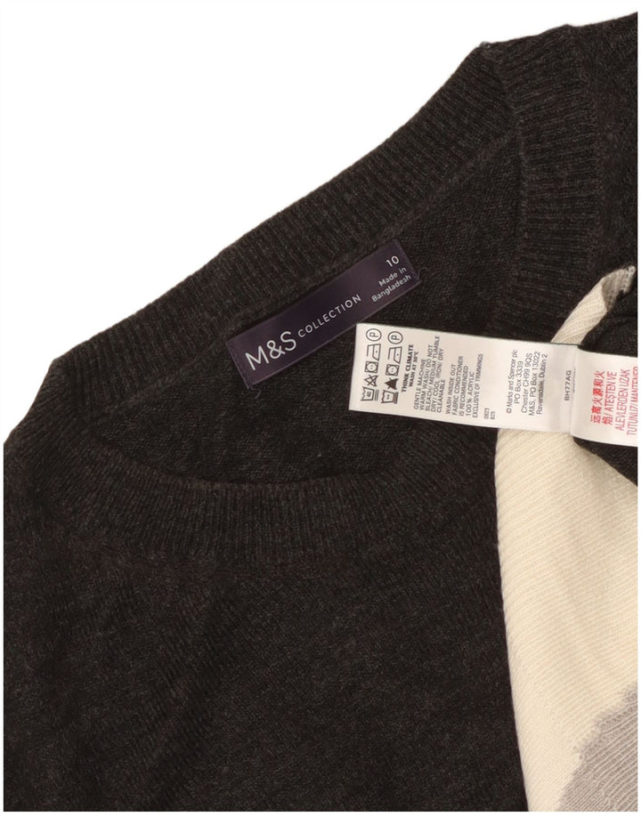 MARKS & SPENCER Womens Boat Neck Jumper Sweater UK 10 Small Multicoloured
