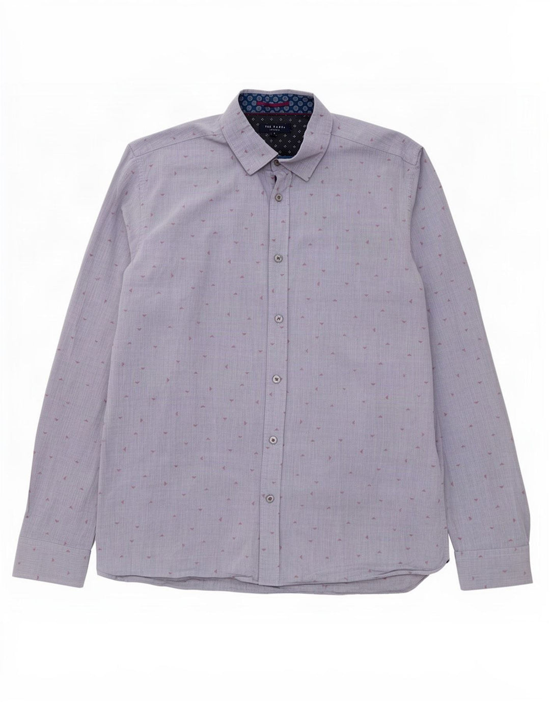 Ted Baker Mens Abstract Pattern Shirt Size 4 Large Grey Cotton