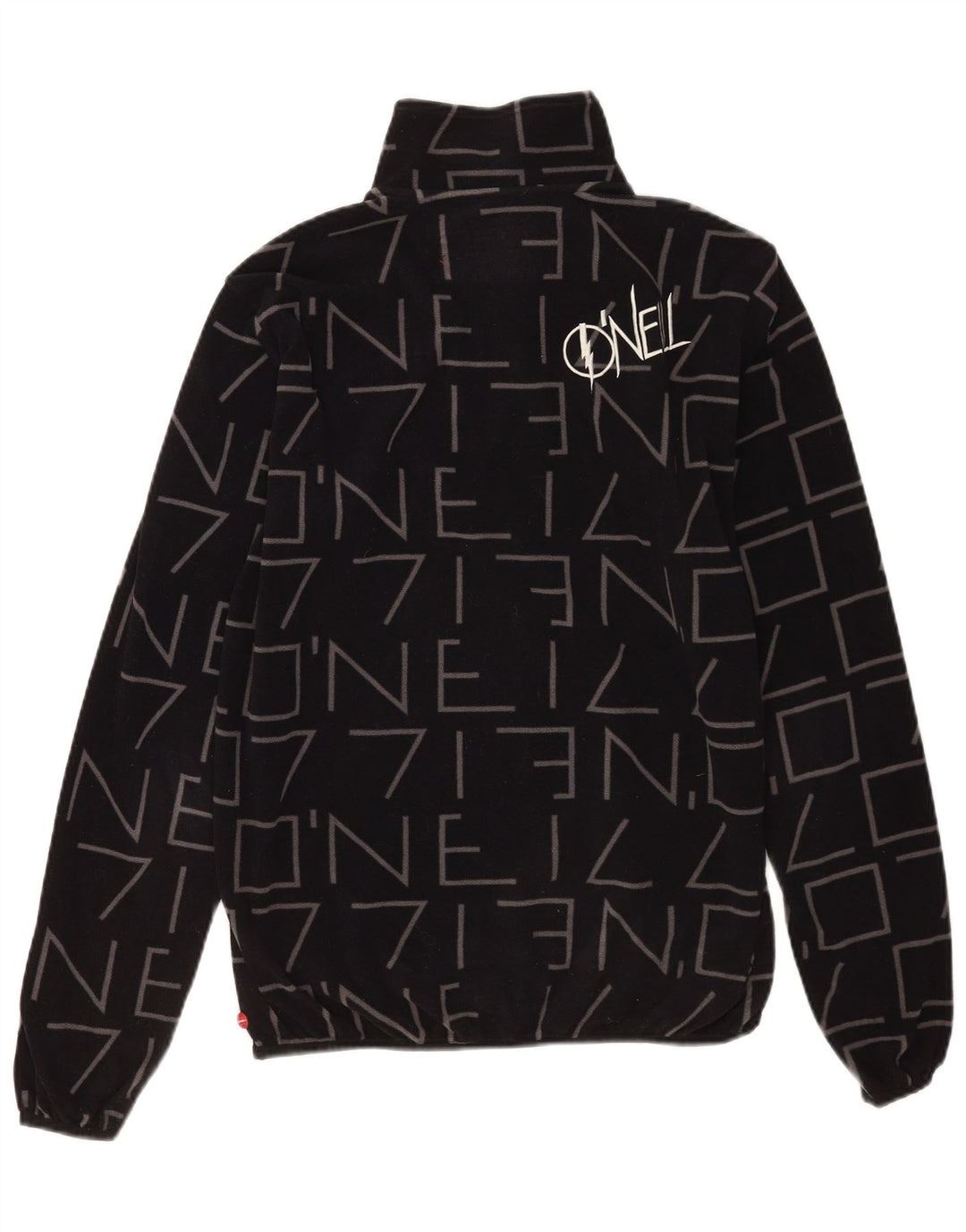 O'Neill Mens Graphic Zip Neck Fleece Jumper Large Black Polyester