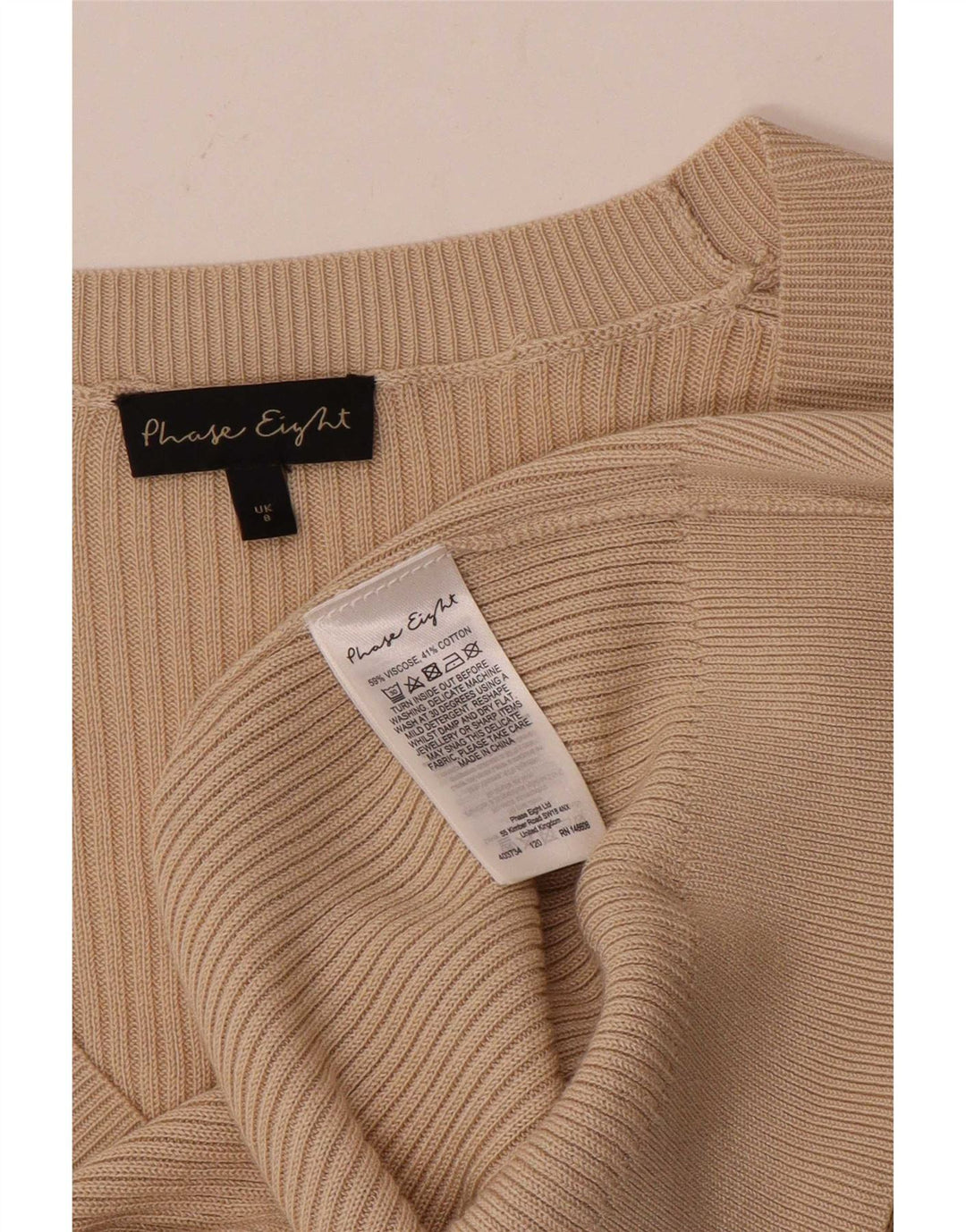 Phase Eight Womens Cardigan Sweater UK 8 Small Beige Viscose