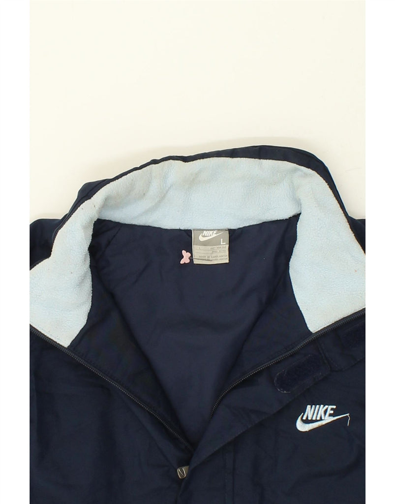 NIKE Boys Graphic Windbreaker Jacket 12-13 Years Large Navy Blue Polyester Vintage Nike and Second-Hand Nike from Messina Hembry 