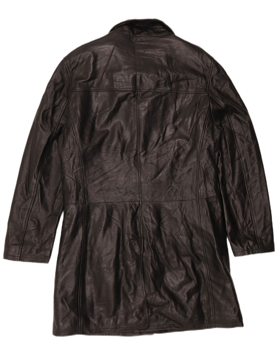 Private Mens Leather Coat IT 50 Large Black