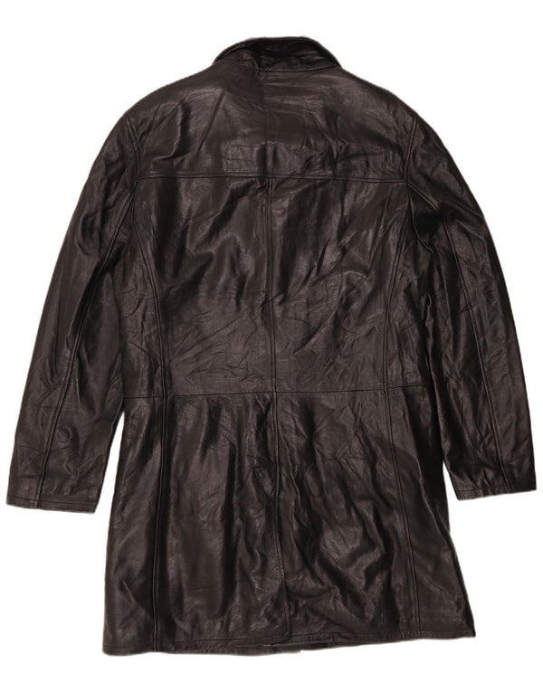 Private Mens Leather Coat IT 50 Large Black