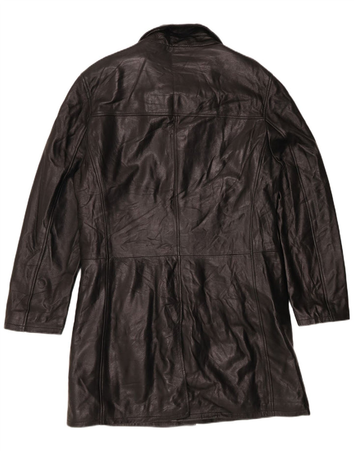Private Mens Leather Coat IT 50 Large Black