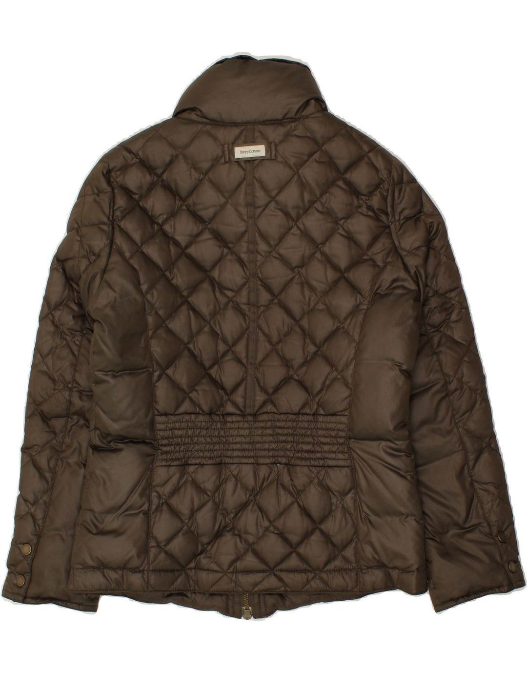 HENRY COTTONS Womens Quilted Jacket IT 42 Medium Brown Polyester | Vintage Henry Cottons | Thrift | Second-Hand Henry Cottons | Used Clothing | Messina Hembry 