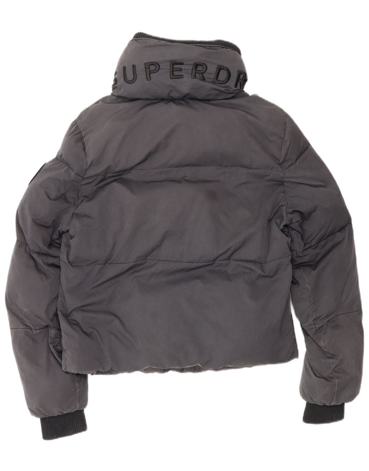 SUPERDRY Womens Oversized Graphic Padded Jacket UK 10 Small Black