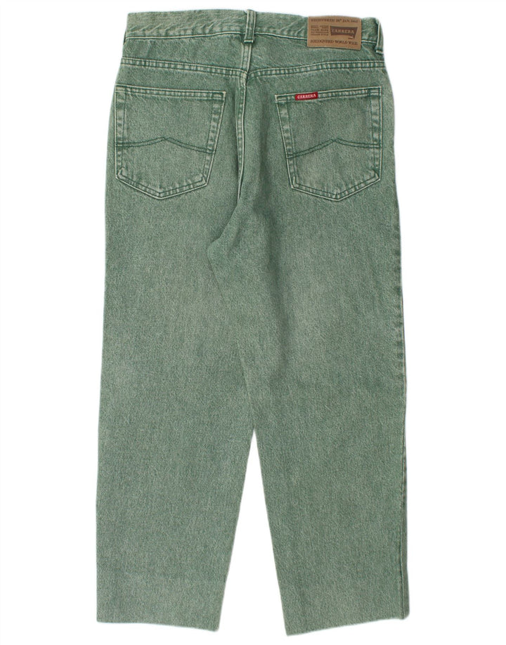 CARRERA Mens Cropped High Waist Jeans IT 50 Large W34 L25 Green Cotton