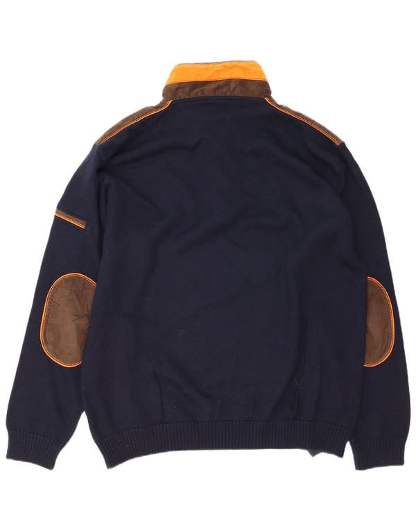 Paul & Shark Mens Yachting Zip Neck Jumper Sweater 2XL Navy Blue