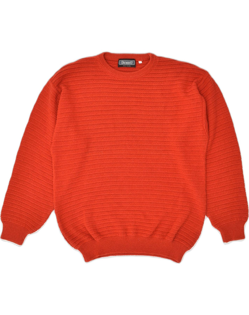 DEMIRO Mens Crew Neck Jumper Sweater Small Red Cotton | Vintage Demiro | Thrift | Second-Hand Demiro | Used Clothing | Messina Hembry 