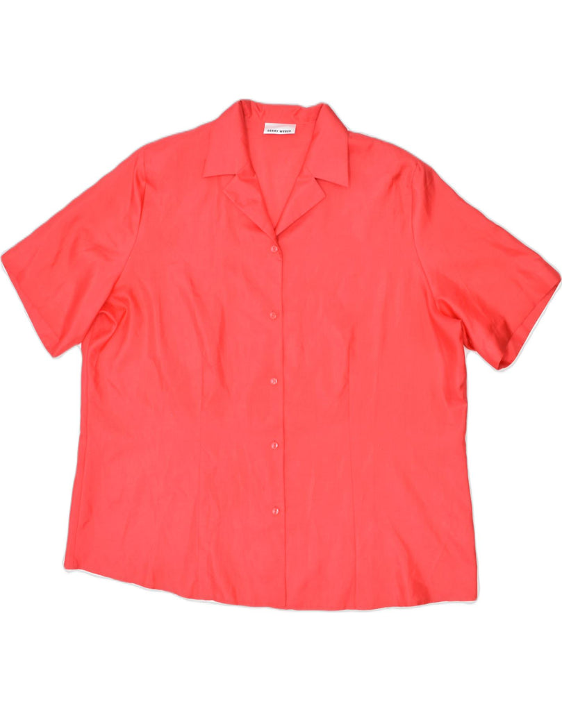 GERRY WEBER Womens Short Sleeve Shirt Blouse UK 22 3XL Red Polyester | Vintage | Thrift | Second-Hand | Used Clothing | Messina Hembry 