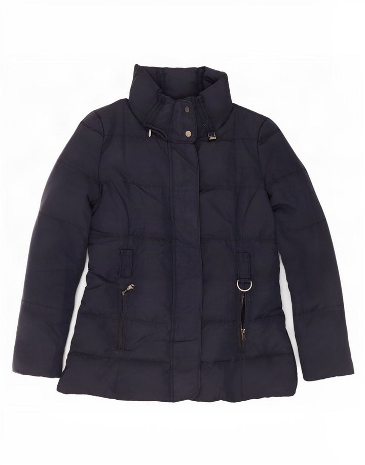 Zara Womens Padded Jacket UK 12 Medium Navy Blue