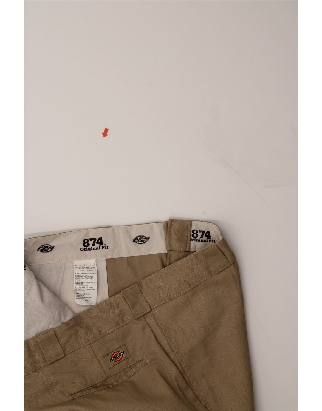 DICKIES Mens 874 Straight Cropped Trousers W42 L27 Beige Polyester Vintage Dickies and Second-Hand Dickies from Messina Hembry 