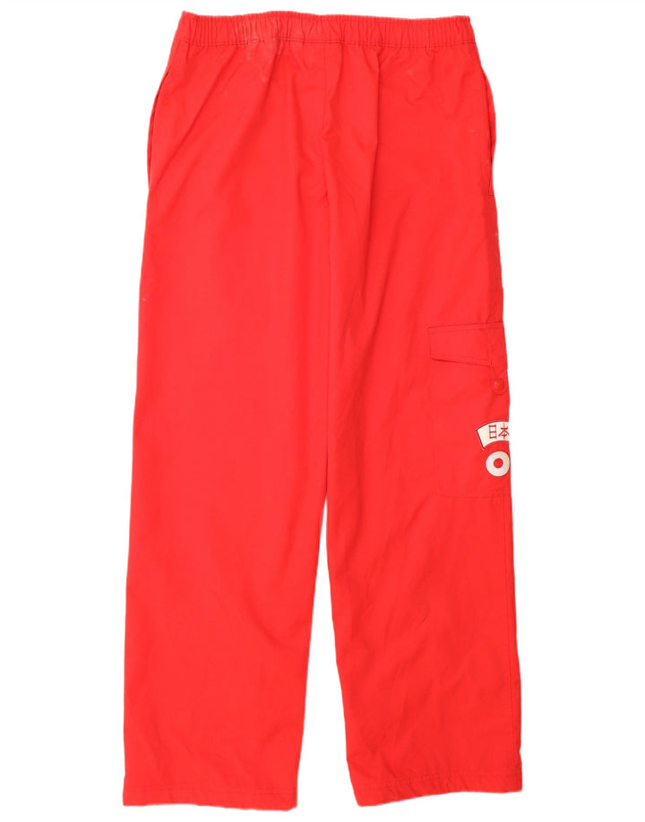 PUMA Mens Straight Cargo Trousers Medium W32 L32 Red Polyester Sports