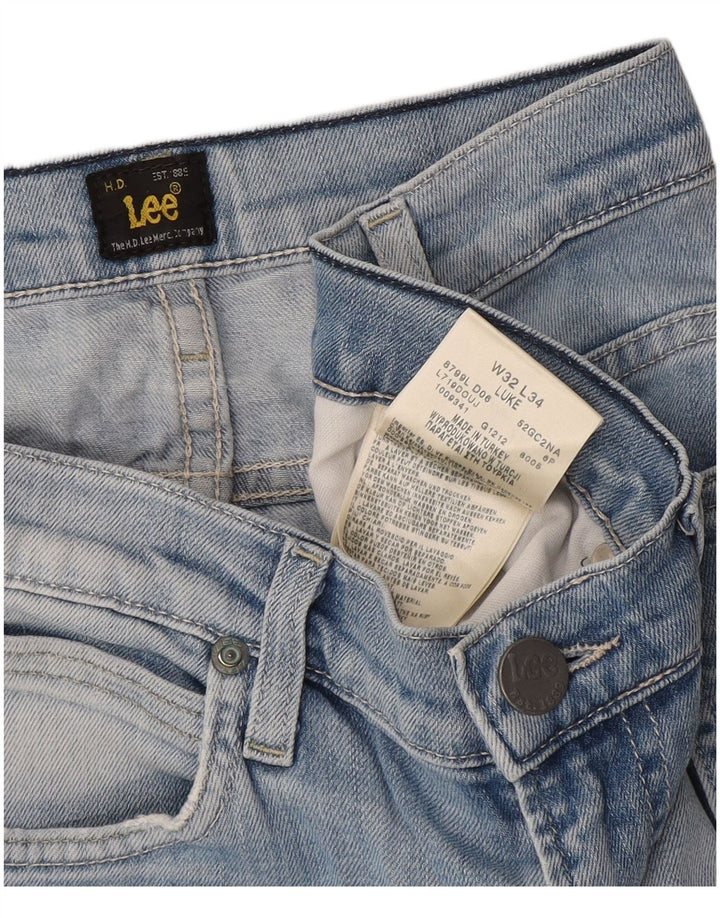 Lee Mens Luke Slim Jeans W32 L34 Blue Cotton