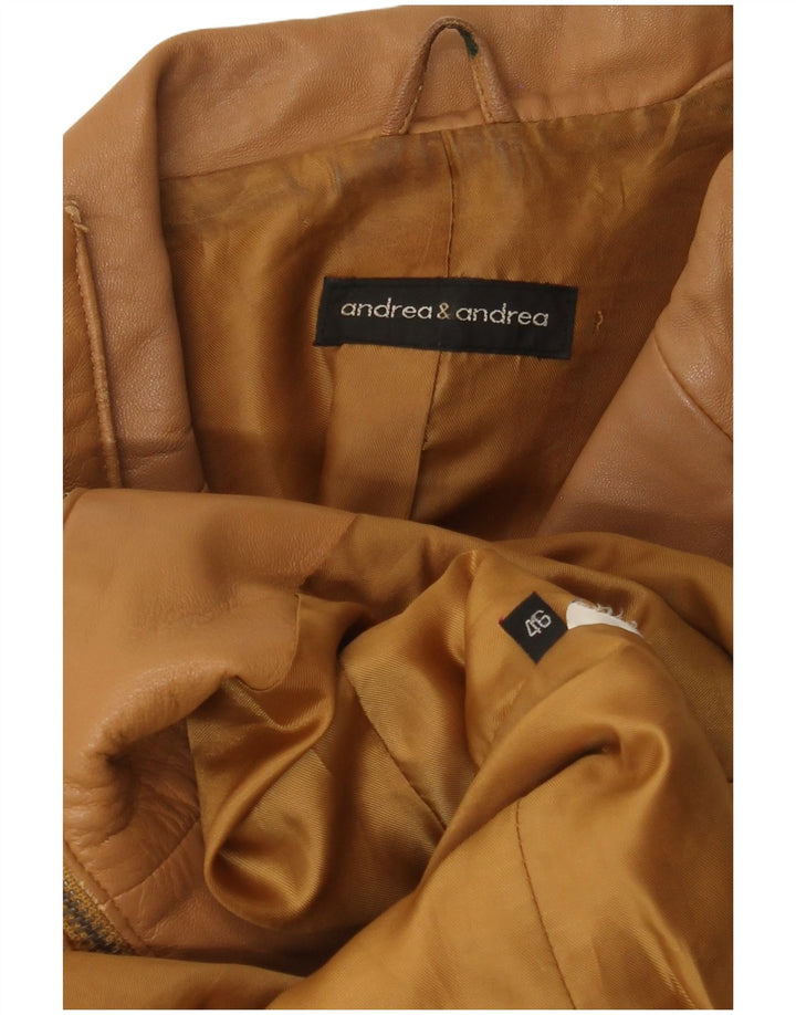 Vintage Womens Leather Jacket IT 46 Large Brown