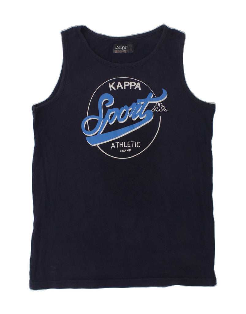 KAPPA Boys Graphic Vest Top 9-10 Years Navy Blue Cotton | Vintage Kappa | Thrift | Second-Hand Kappa | Used Clothing | Messina Hembry 