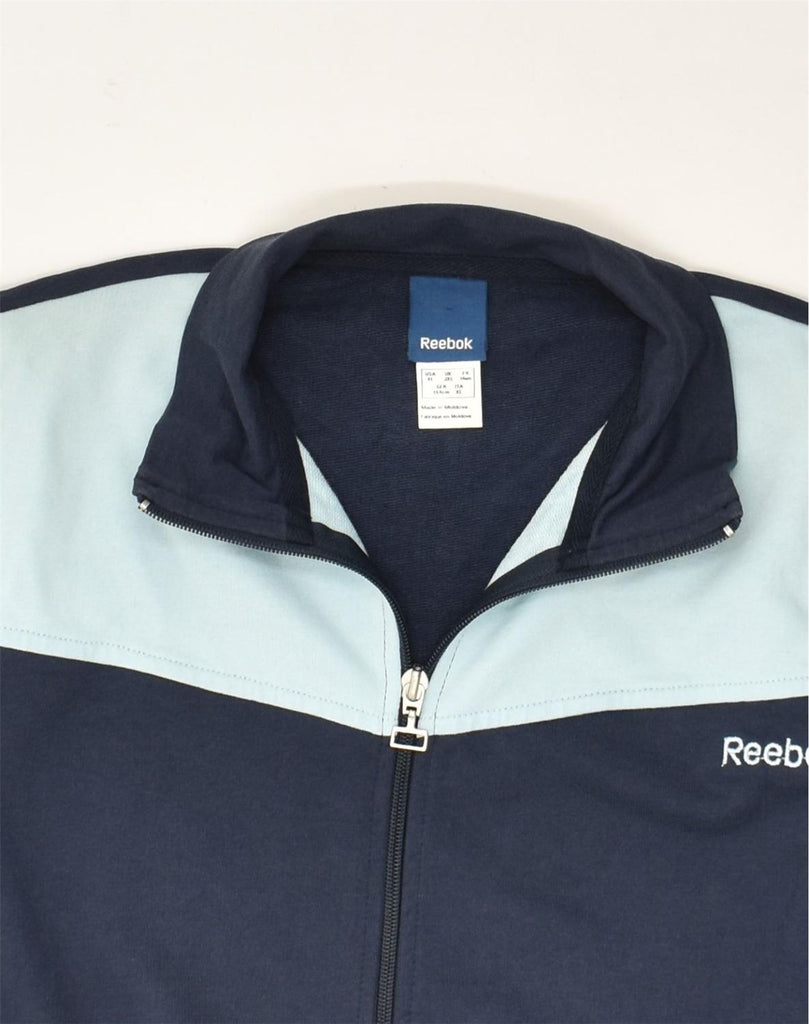 REEBOK Boys Tracksuit Top Jacket 13-14 Years XL  Navy Blue Colourblock | Vintage Reebok | Thrift | Second-Hand Reebok | Used Clothing | Messina Hembry 