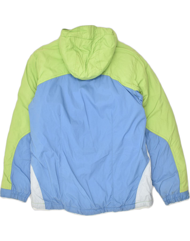 COLUMBIA Girls Hooded Padded Jacket 15-16 Years Green Colourblock | Vintage Columbia | Thrift | Second-Hand Columbia | Used Clothing | Messina Hembry 