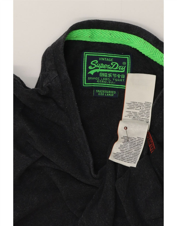 SUPERDRY Womens T-Shirt Top UK 16 Large Grey Cotton