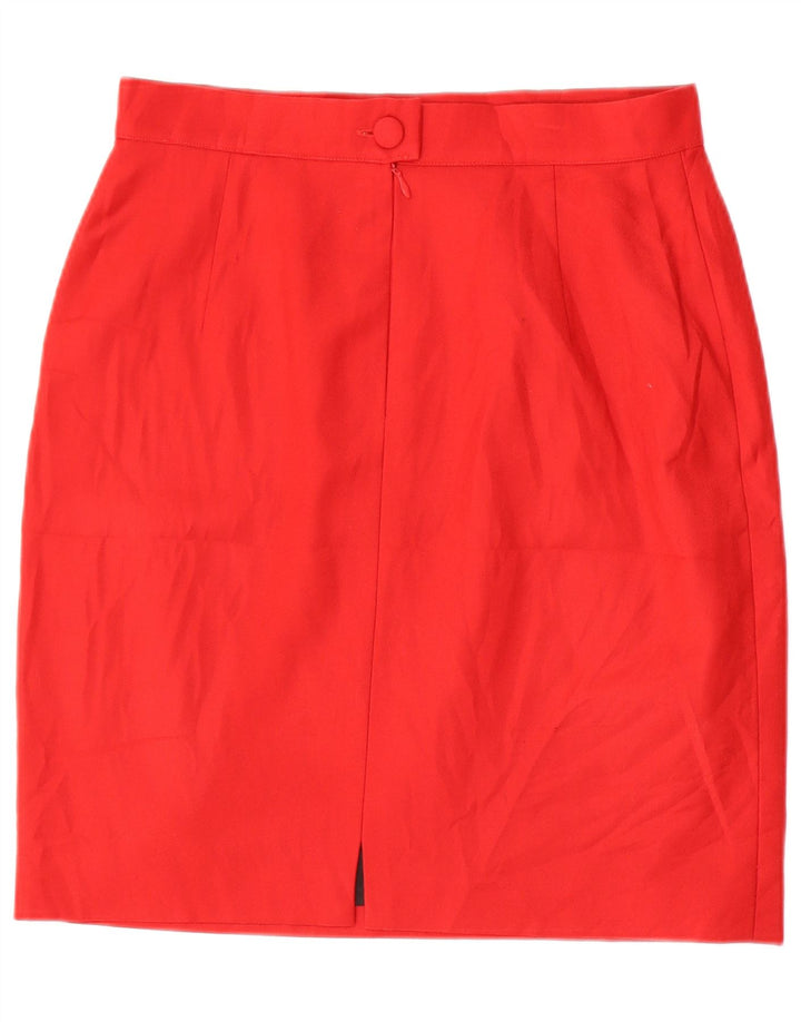 Santandrea Womens Abstract Pattern Pencil Skirt W30 Medium Red Wool