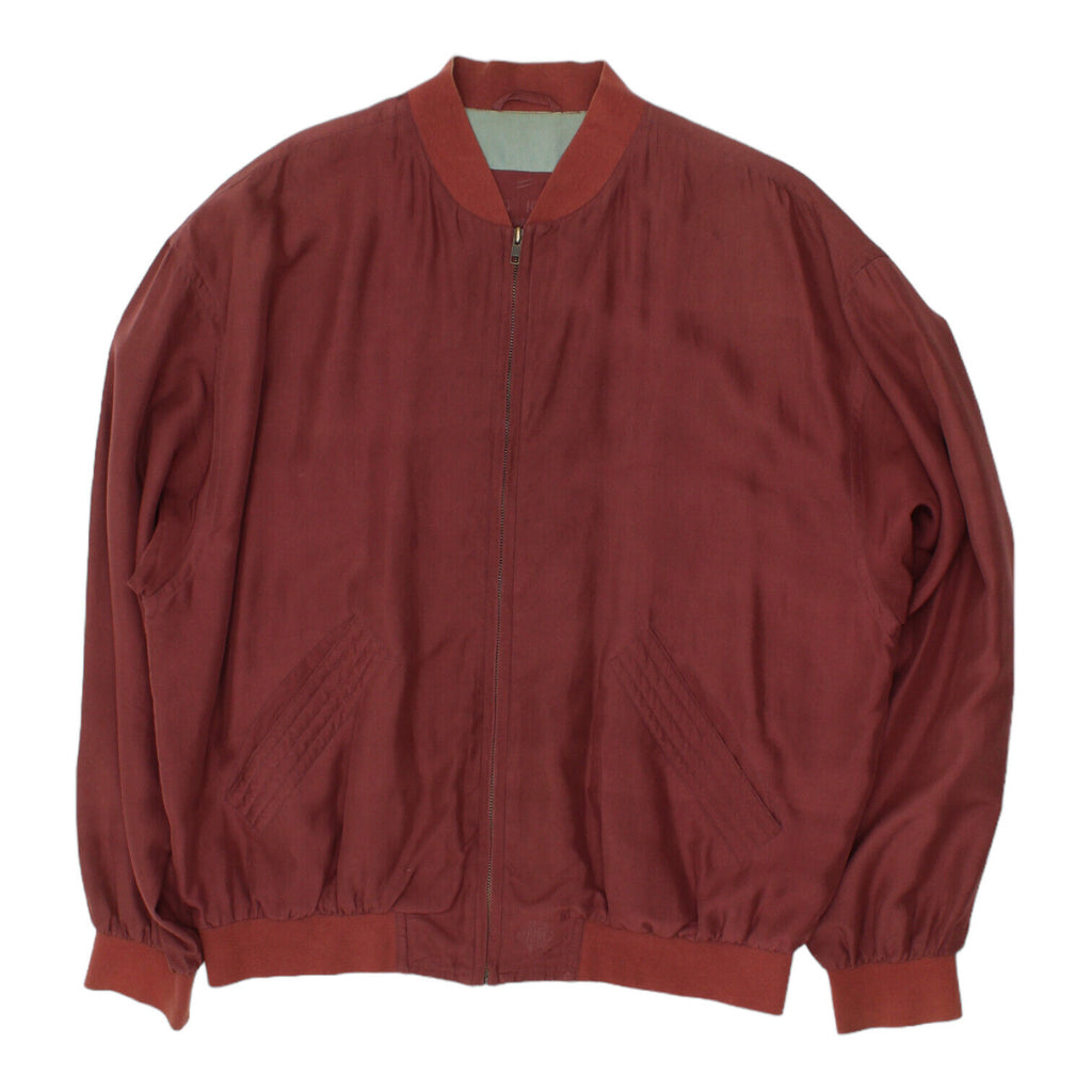 Daniel Hechter Mens Red Full Zip Silk Bomber Jacket | Vintage High End Designer | Vintage Messina Hembry | Thrift | Second-Hand Messina Hembry | Used Clothing | Messina Hembry 