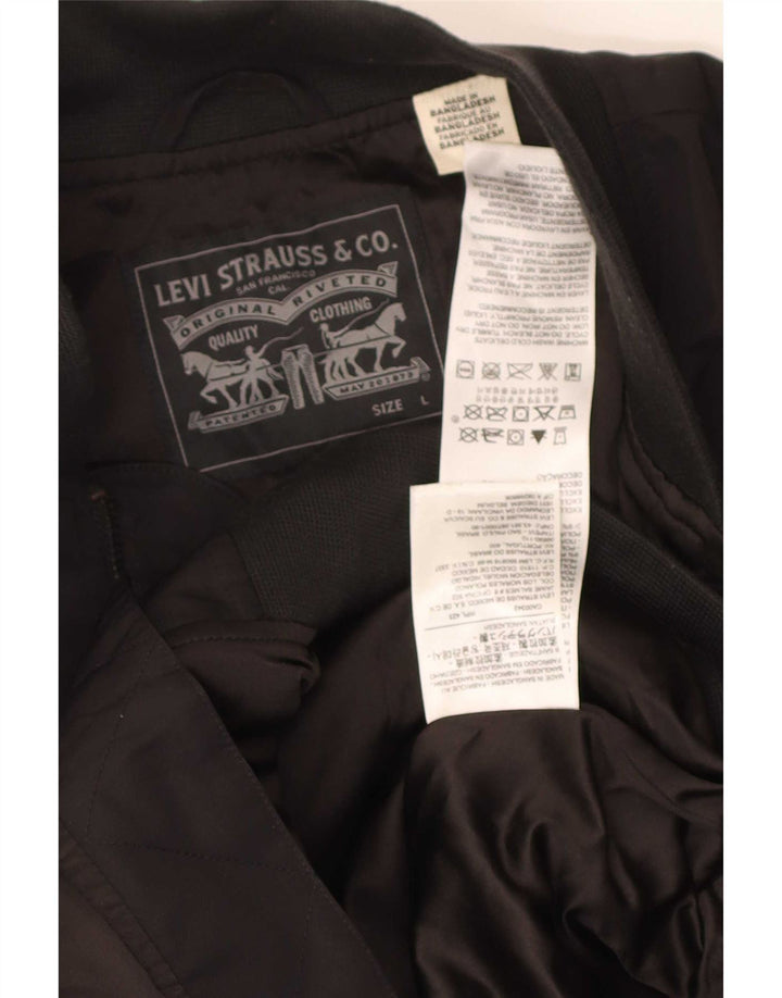 Levi's Mens Bomber Jacket UK 40 Large Black Polyester