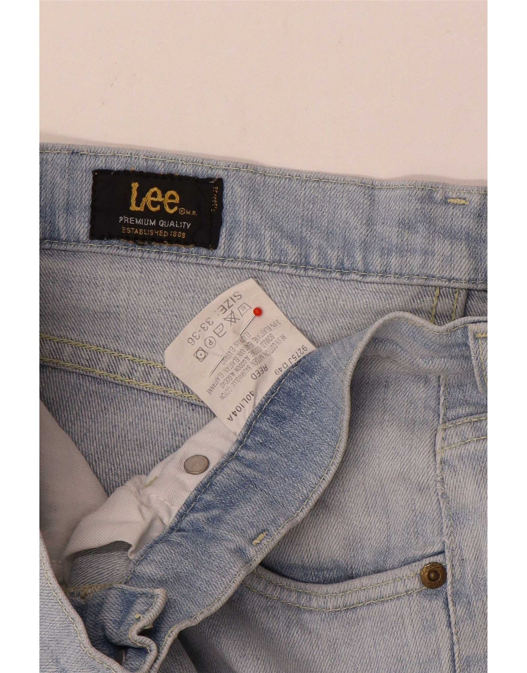 Lee Mens Denim Shorts W33 Large Blue Cotton