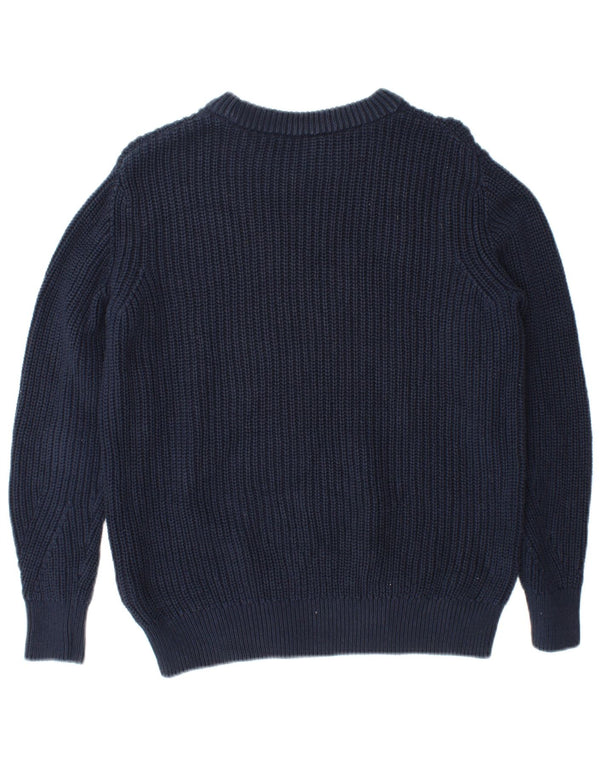 Marks & Spencer Mens Boat Neck Jumper Sweater Small Navy Blue Cotton