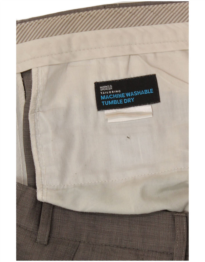 Marks & Spencer Mens Straight Suit Trousers W40 L32 Grey
