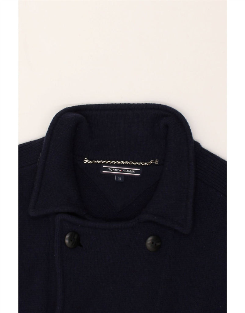 TOMMY HILFIGER Mens Pea Coat UK 42 XL  Navy Blue Lambswool | Vintage Tommy Hilfiger | Thrift | Second-Hand Tommy Hilfiger | Used Clothing | Messina Hembry 