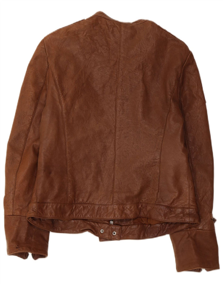 Conbipel Womens Leather Jacket IT 46 Large Brown Leather