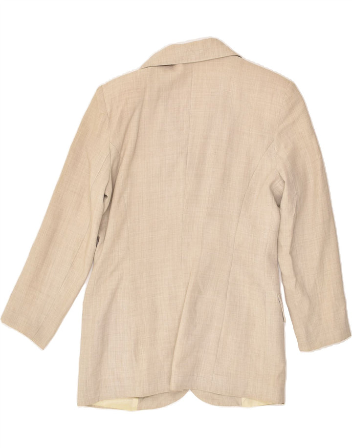 VINTAGE Womens 3 Button Blazer Jacket IT 44 Medium Beige Viscose | Vintage Vintage | Thrift | Second-Hand Vintage | Used Clothing | Messina Hembry 
