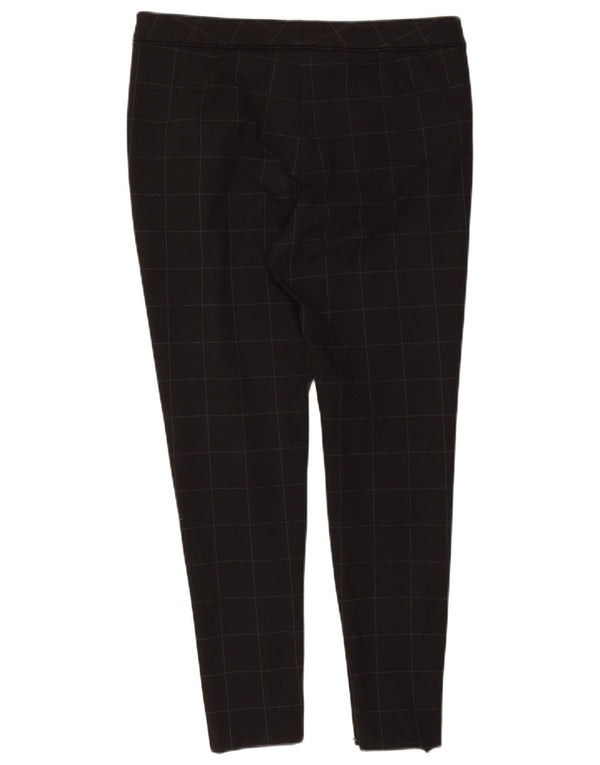 Marks & Spencer Womens Slim Casual Trousers W34 L29 Black Check