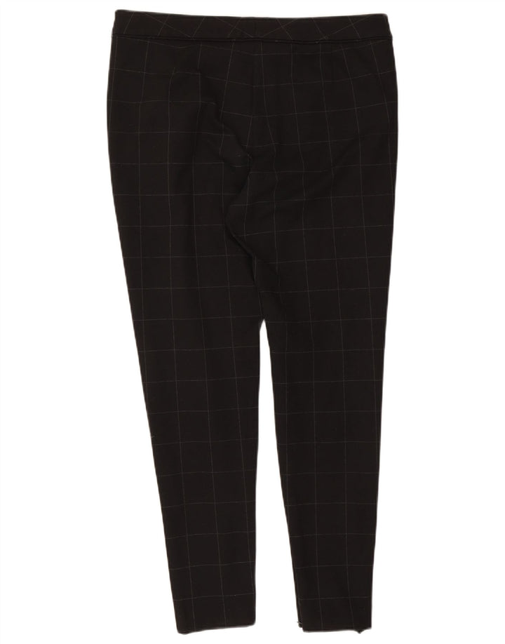 Marks & Spencer Womens Slim Casual Trousers W34 L29 Black Check