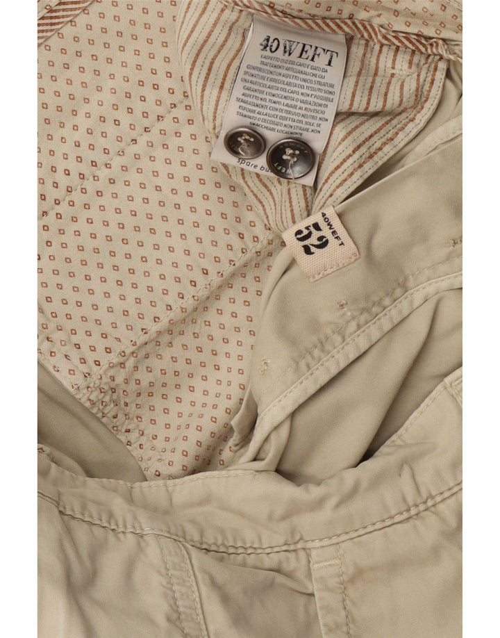 40Weft Mens Cargo Shorts IT 52 XL W38 Beige Cotton