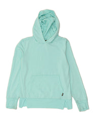 EDDIE BAUER Girls Hoodie Jumper 10-11 Years Medium Turquoise Polyester