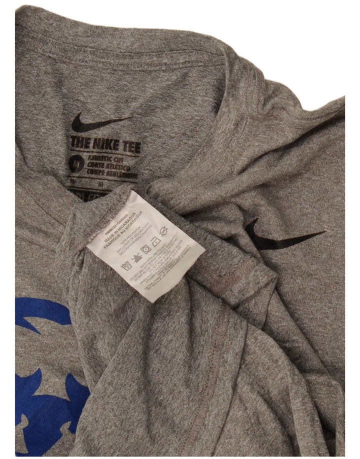 Nike Womens Dri Fit Graphic T-Shirt Top UK 14 Medium Grey Polyester
