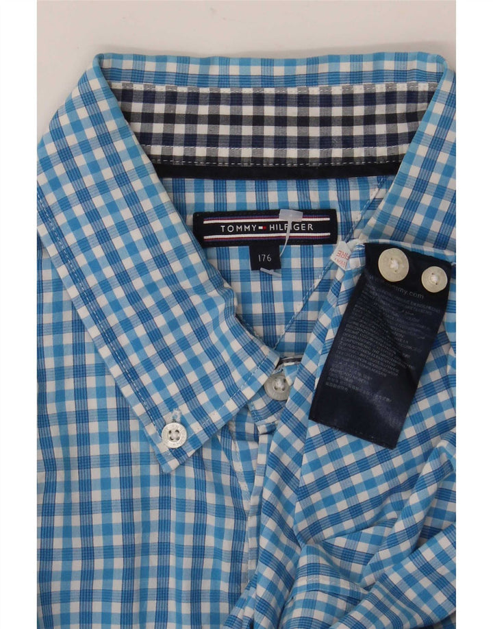 Tommy Hilfiger Boys Shirt 15-16 Years Blue Gingham Cotton
