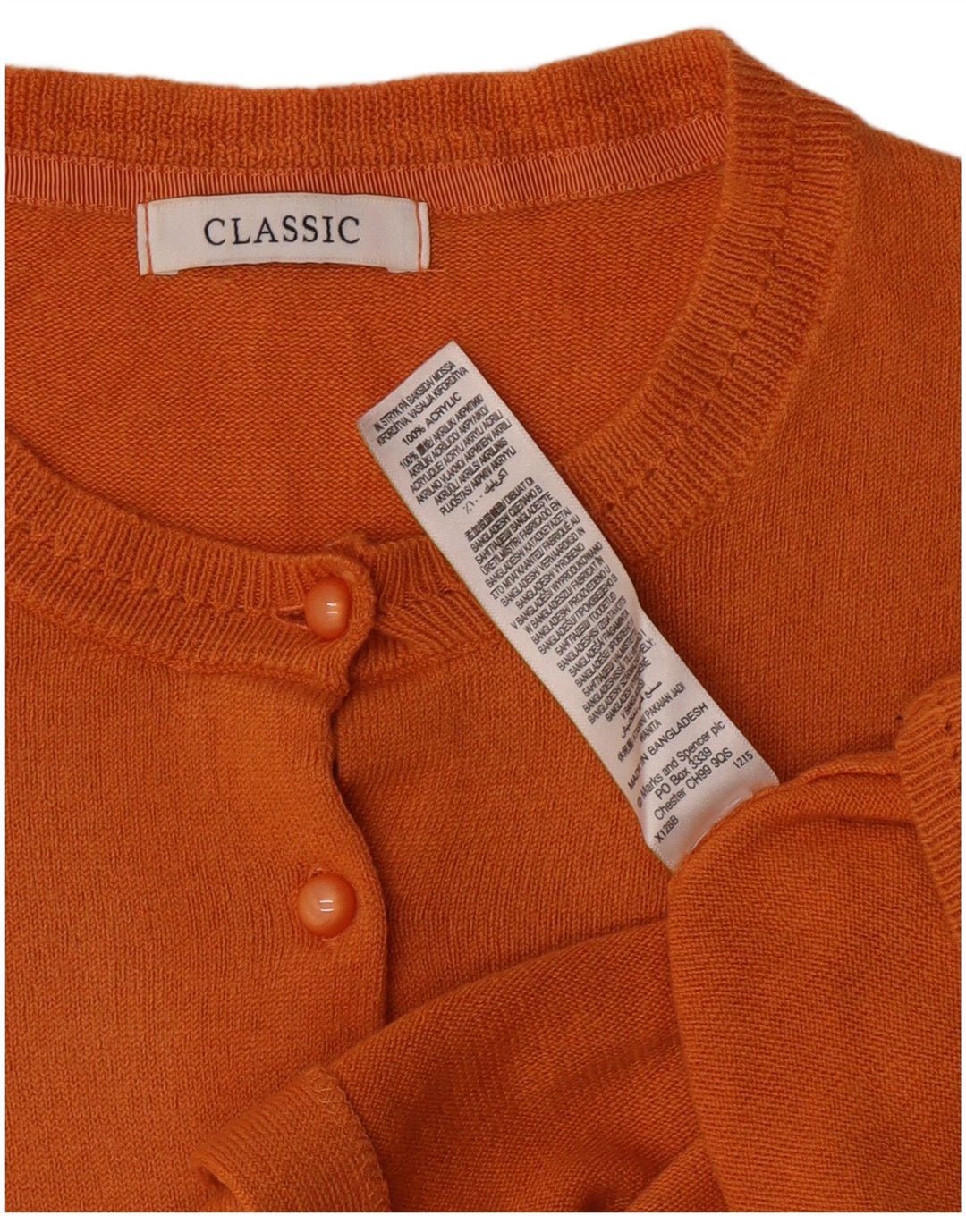 Marks & Spencer Womens Oversized Cardigan Sweater UK 16 Large Orange