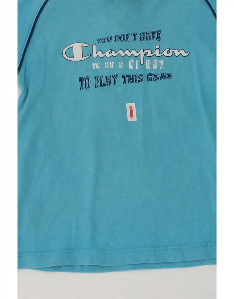 CHAMPION Baby Boys Graphic T-Shirt Top 9-12 Months Blue Cotton | Vintage Champion | Thrift | Second-Hand Champion | Used Clothing | Messina Hembry 