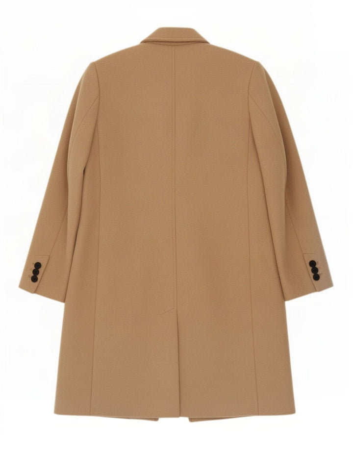 Zara Womens Overcoat UK 6 XS Beige Polyester