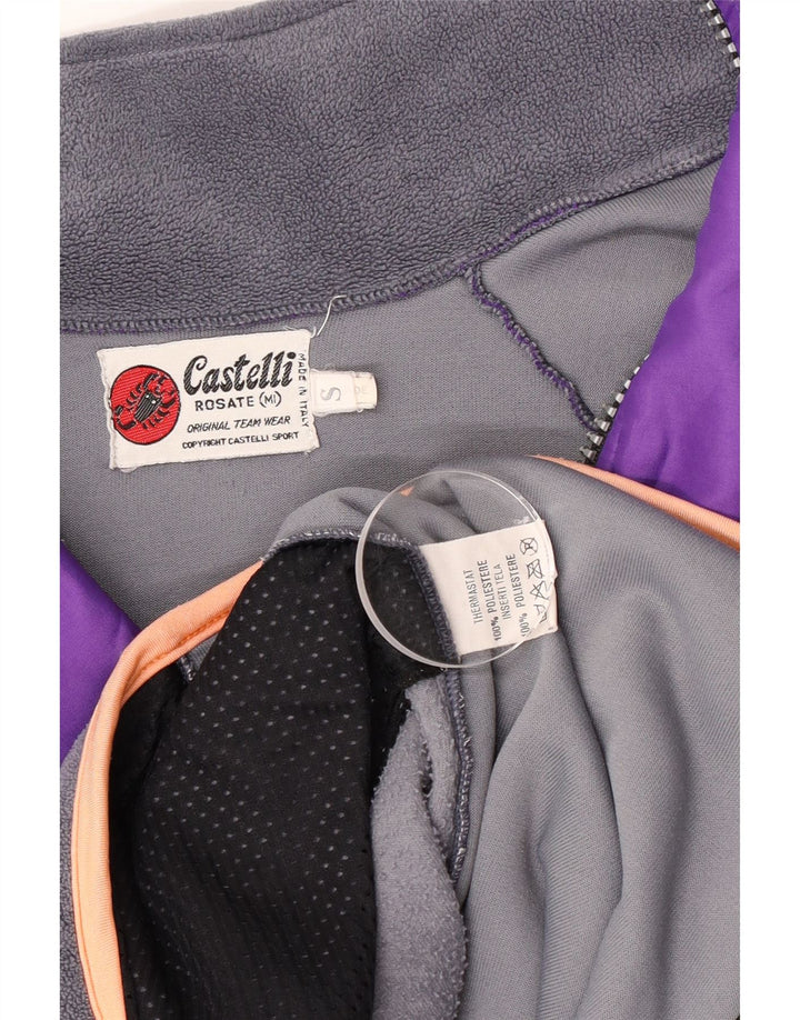 Castelli Mens Tracksuit Top Jacket Small Purple Colourblock Polyester