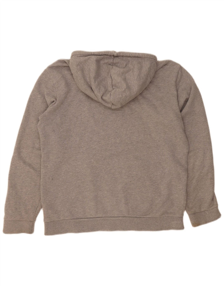Adidas Mens Hoodie Jumper Medium Grey Flecked Cotton
