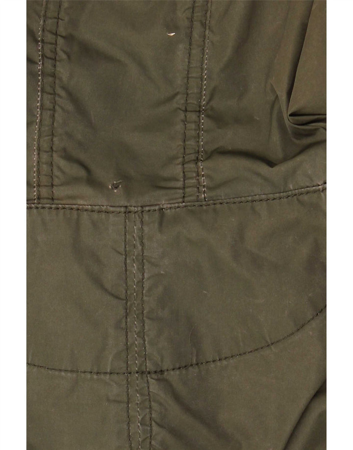 KHUJO Womens Hooded Parka Jacket UK 20 2XL Khaki Polyester