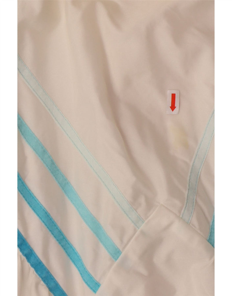 SERGIO TACCHINI Womens Tracksuit Top Jacket UK 12 Medium White Striped Vintage Sergio Tacchini and Second-Hand Sergio Tacchini from Messina Hembry 