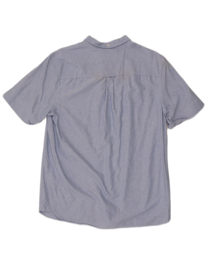 Lyle & Scott Mens Short Sleeve Shirt Large Blue Cotton